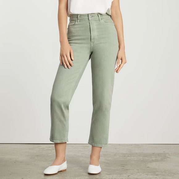 Everlane Way High Slim Aqua Gray Green Jeans Size 28 Regular - Picture 1 of 9